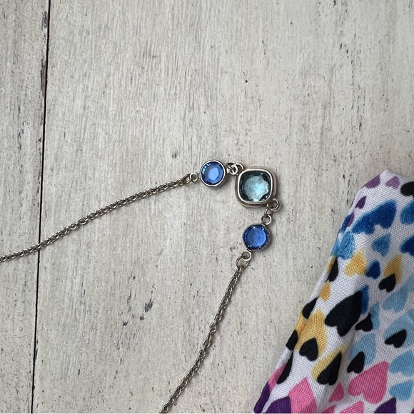 Brighton Elora Gems sky necklace Blue & Silver NWT - Picture 3 of 8